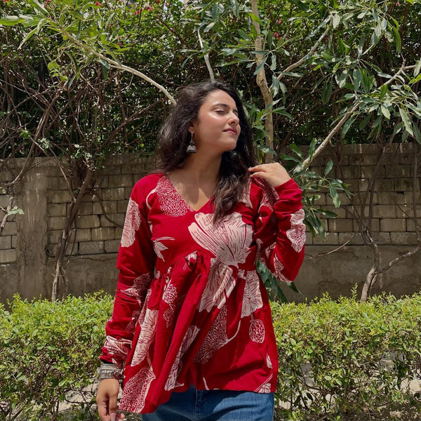 Printed Cotton Top for Women